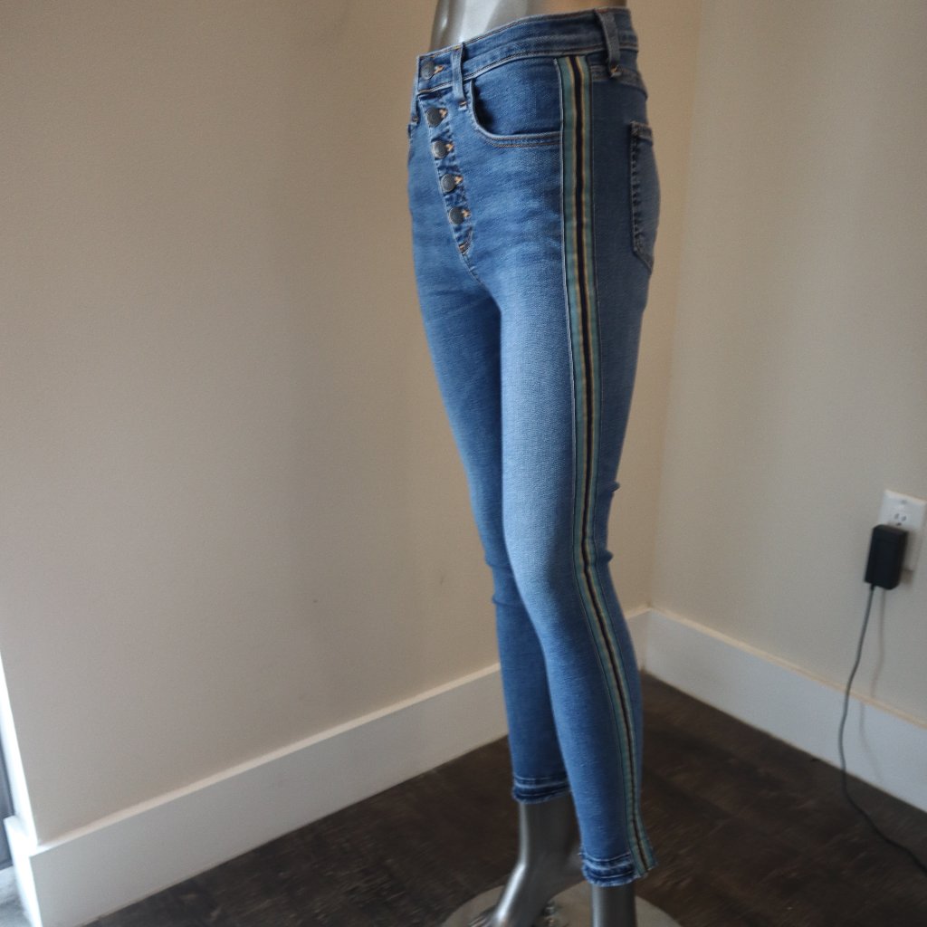 Veronica Beard Blue Jeans Tux Ribbon Debbie 10" Skinny Size 27
